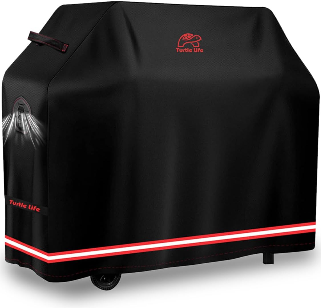 BBQ Grill Cover,70 Inch Heavy Duty Waterproof 5-6 Burner Barbecue Gas Grill Covers for Weber Genesis Summit Char-Broil Deluxe, Black