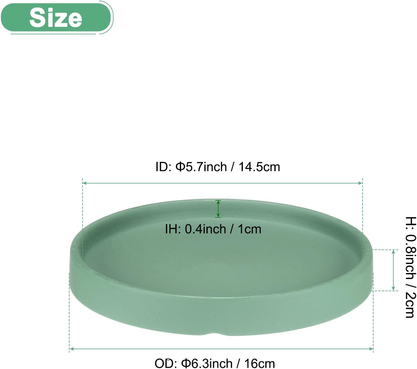 M METERXITY Ceramic Plant Saucer, 6.3 Inch Plant Water Catcher Tray, Plant Pot Saucers for Indoor/Outdoor Plants/Flower Drainage Drip Water Tray [Round Green Blue]