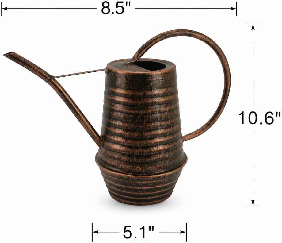 Small Watering Can, 0.3 Gallon/34oz., Copper, Galvanized, Indoor Water Can, Metal Watering Can with Long Spout, Plant Water Can for Indoor Plants
