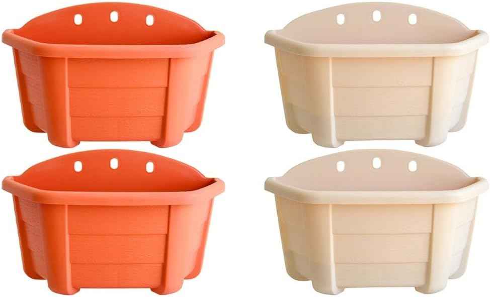Wall Mounted Circular Flower Pots Hanging Planters with Removable Drainage for Indoor and Outdoor Use (Meters white)