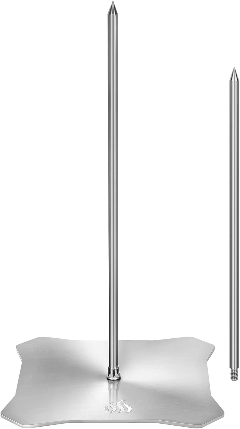 Onlyfire Al Pastor Skewer for Grill, 304 Stainless Steel Brazilian Vertical Spit Stand with 2 Removable Spikes (9" /11.5") for Oven, BBQ, Shawarma Rotisserie for Tacos Al Pastor, Gyros and Kebabs