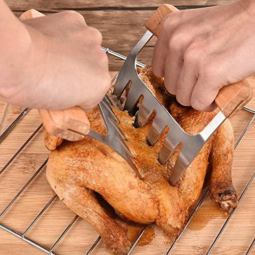 Meat Shredder Claws - Professional, Stainless Steel, Easy to Use, Lightweight, Heat Resistant Claws for Pulling, Shredding, Lifting and Serving Chicken, Turkey, Pork, Beef and Game - Lumora Garden