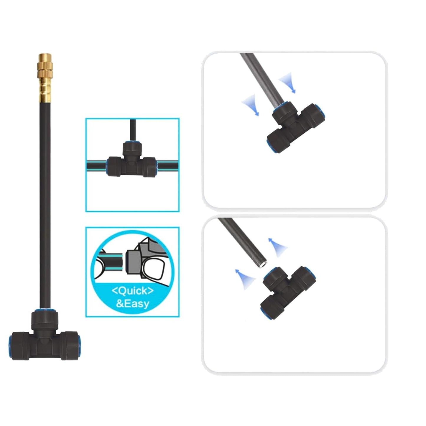 New drip Irrigation kit, Automatic Garden Watering System, Quick Connector and 360-degree Bending Dropper atomizing Copper Nozzle, Garden Plant Lawn Courtyard Watering System. (20 Spray nozzles)