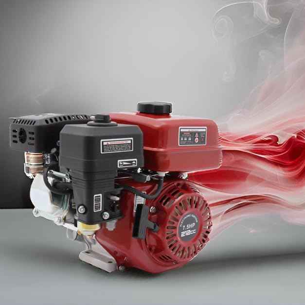7.5 HP Gas Engine Horizontal Shaft, 212cc 4 Stroke OHV Industrial Grade Replacement 3600rpm Gas Motor, 20mm Shaft Diameter
