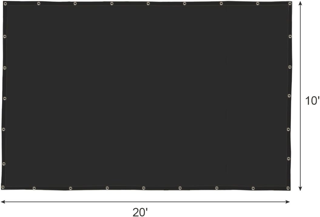 Agfabric 60% Shade Cloth 10X 20ft Sun Shade Fabric Greenhouse Shade Cloth Cover with Grommets Black