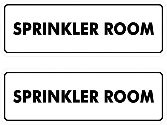 Signs ByLITA Standard Sprinkler Room Sign (White) - Small 2 Pack