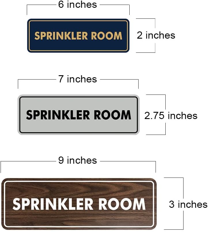 Signs ByLITA Standard Sprinkler Room Sign (Black) - Small