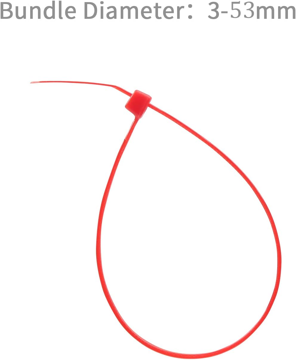 XINGO 100PCS Cable Zip Ties Heavy Duty, Premium Nylon Plastic Wire Ties with 50 Pounds Tensile Strength, Self-Locking Black Nylon Zip Ties for Indoor and Outdoor (8 inch, Red)