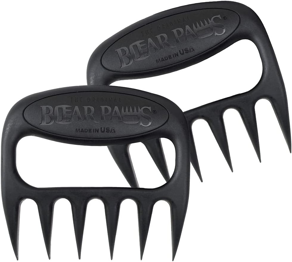Bear Paws Meat Claws - The Original Meat Shredder Claws for Pulled Pork, USA Made - Easily Lift, Shred, Pull and Serve Pork, Chicken, Brisket and Turkey - Gift for Dad on Father's Day! (Black) - Lumora Garden