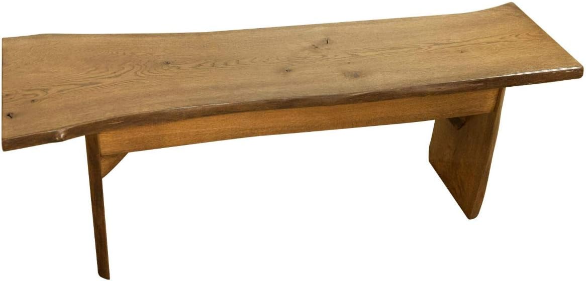 Rustic Red Door Co. Live Edge Wooden Bench - Solid Wood Dining Bench Furniture - Natural Edge Wooden Slab Bench (4' Long, Oak Wood with Cappuccino Stain)