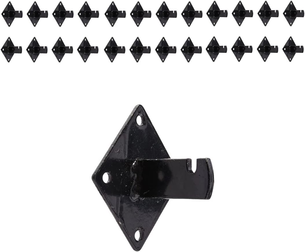 KINGDOM SOLUTIONS 24-Pack Black Gridwall Panel Mount Brackets – Heavy-Duty Wall Brackets for Gridwall, Slatgrid, or Trellis Panel Mounting – Durable Display Hardware for Store or Garage