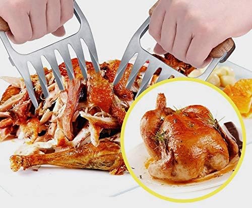 Meat Shredder Claws - Professional, Stainless Steel, Easy to Use, Lightweight, Heat Resistant Claws for Pulling, Shredding, Lifting and Serving Chicken, Turkey, Pork, Beef and Game - Lumora Garden