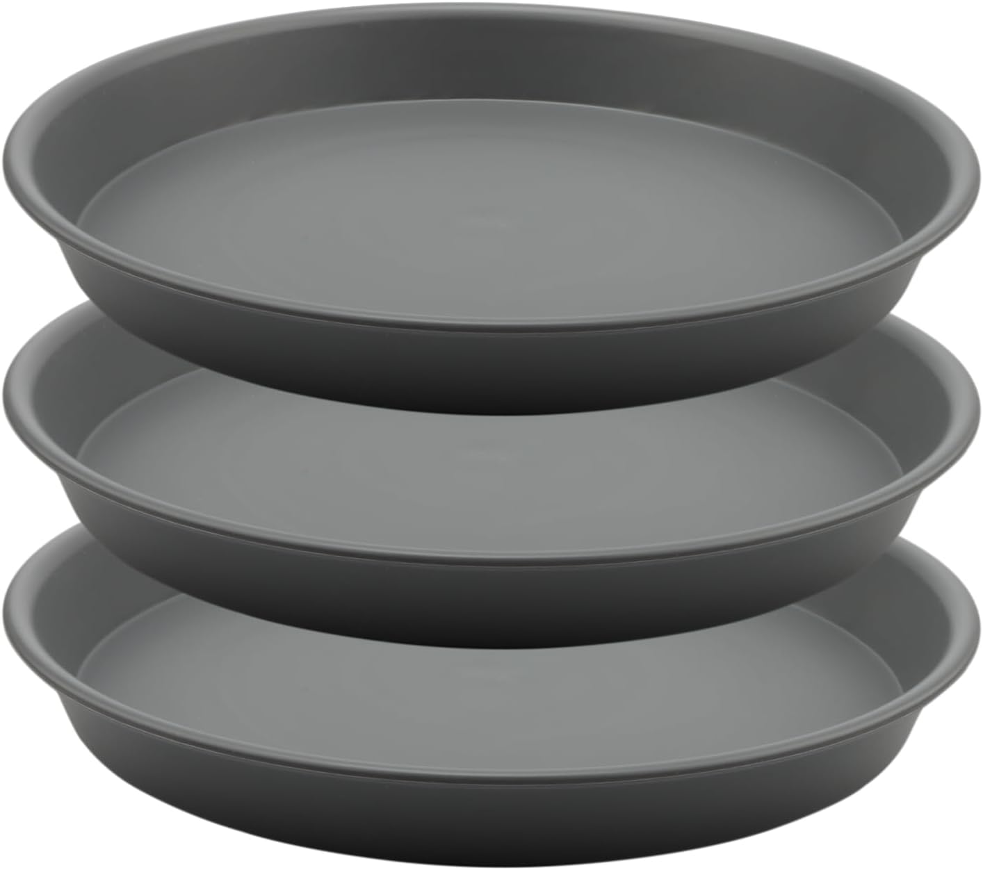 TITE Plant Saucer Heavy Large Planter Durable Thicker Plastic Plant Trays for Indoors and Outdoor,Plant Saucer Drip Trays (Grey, 14 inch)