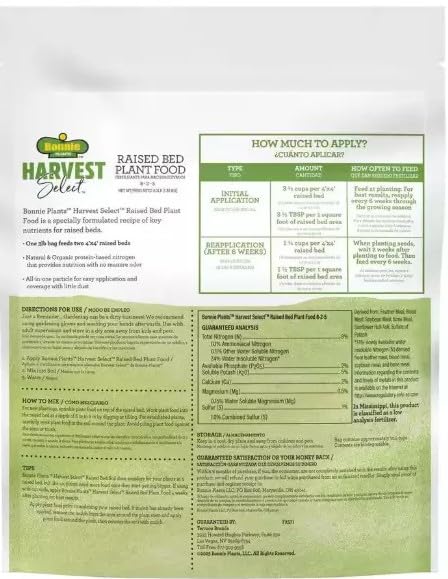 Harvest Select 3 lbs. Natural & Organic Raised Bed Plant Food to Support Vegetable and Herb Growth 3102306