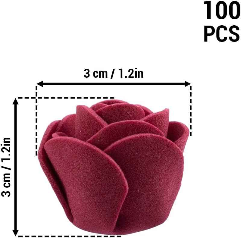 IFAMIO 100 Pcs Foam Artificial Burgundy Roses Mini Fake Flowers Mini Artificial Fake Rose Heads Artificial Floral for DIY Bouquets Party Baby Shower Home Decorations Wedding