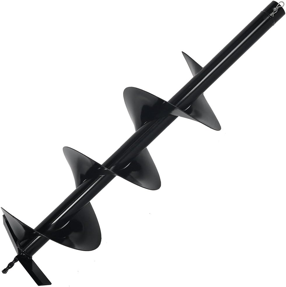 XtremepowerUS 8" Replacement Auger Bit for Post Holes Digger Hole Maker Planting Drill 3/4" Shaft Size Plant Fence Hole Digger Gardening DIY Projects