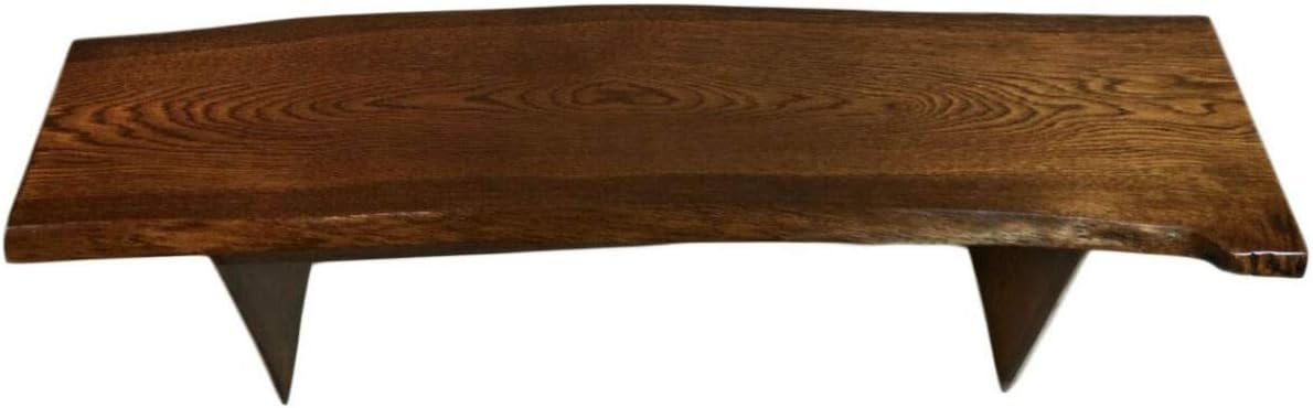 Rustic Red Door Co. Live Edge Wooden Bench - Solid Wood Dining Bench Furniture - Natural Edge Wooden Slab Bench (5' Long, Oak Wood with Michaels Stain)