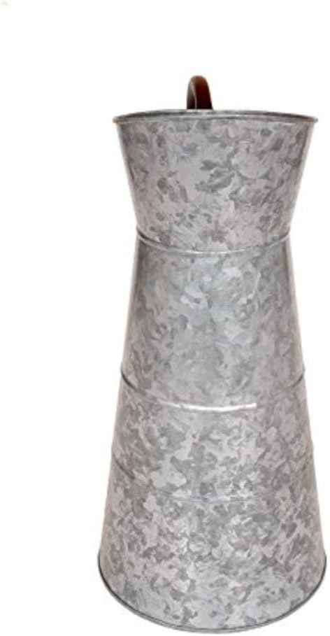Deco 79 Metal Galvanized Watering Jug, 10 by 16-Inch,Gray