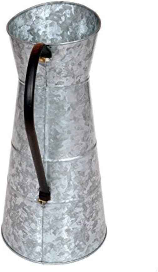 Deco 79 Metal Galvanized Watering Jug, 10 by 16-Inch,Gray