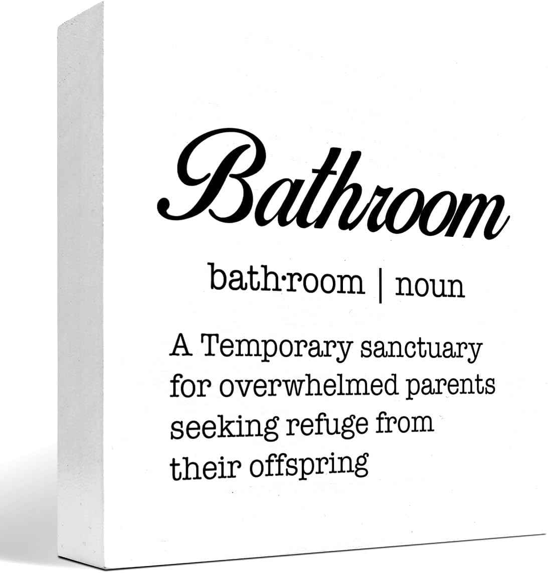 Bathroom Definition Funny Wooden Box Sign,Bathroom Wood Block Plaque for Home Restroom Shelf Wall Toilet Decor