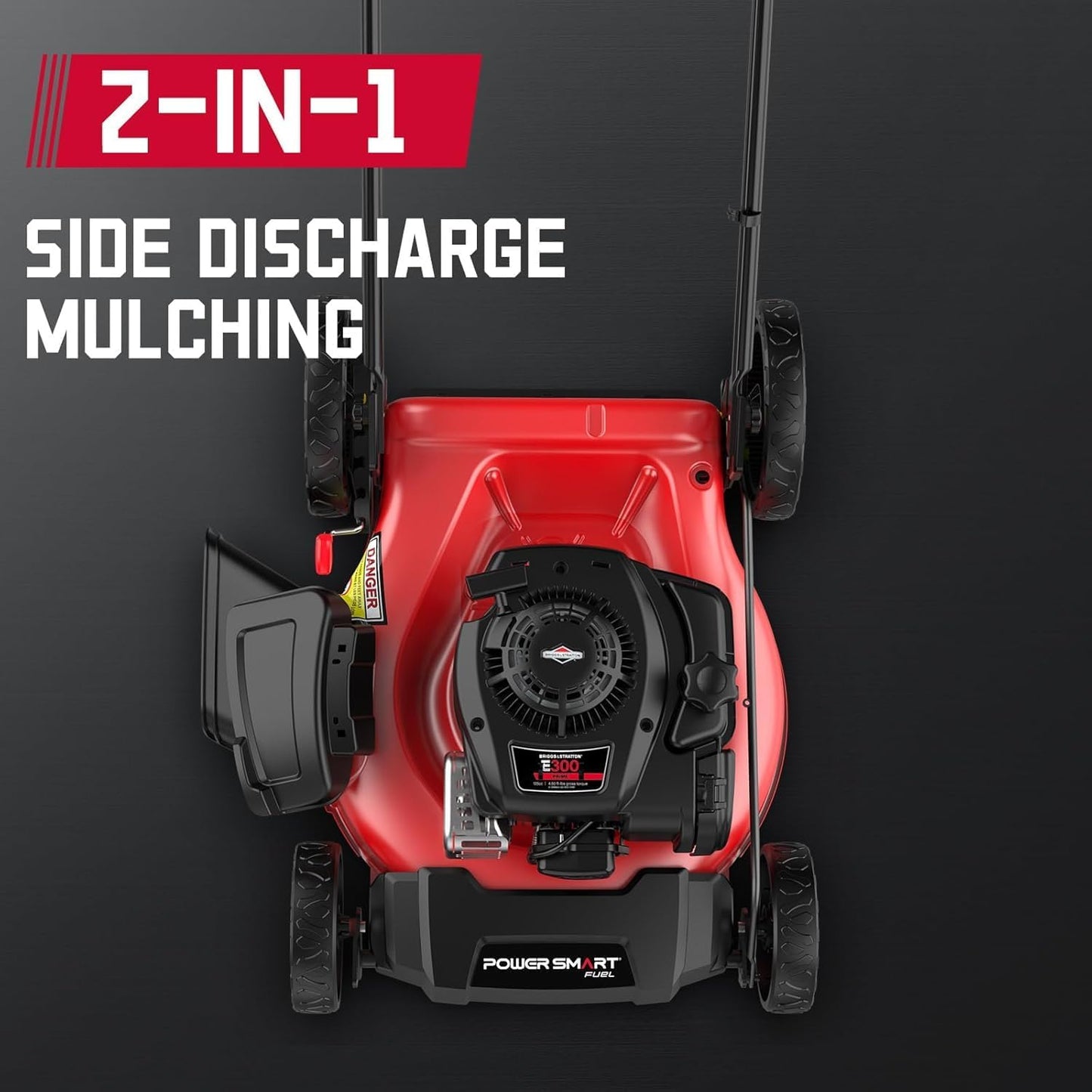 PowerSmart Gas Lawn Mower 21" with B&S 125cc Engine, 2-in-1 Mulching and Side Discharge, Easy Assembly & Lightweight, Cordless Push Lawn Mowers for Garden Yard