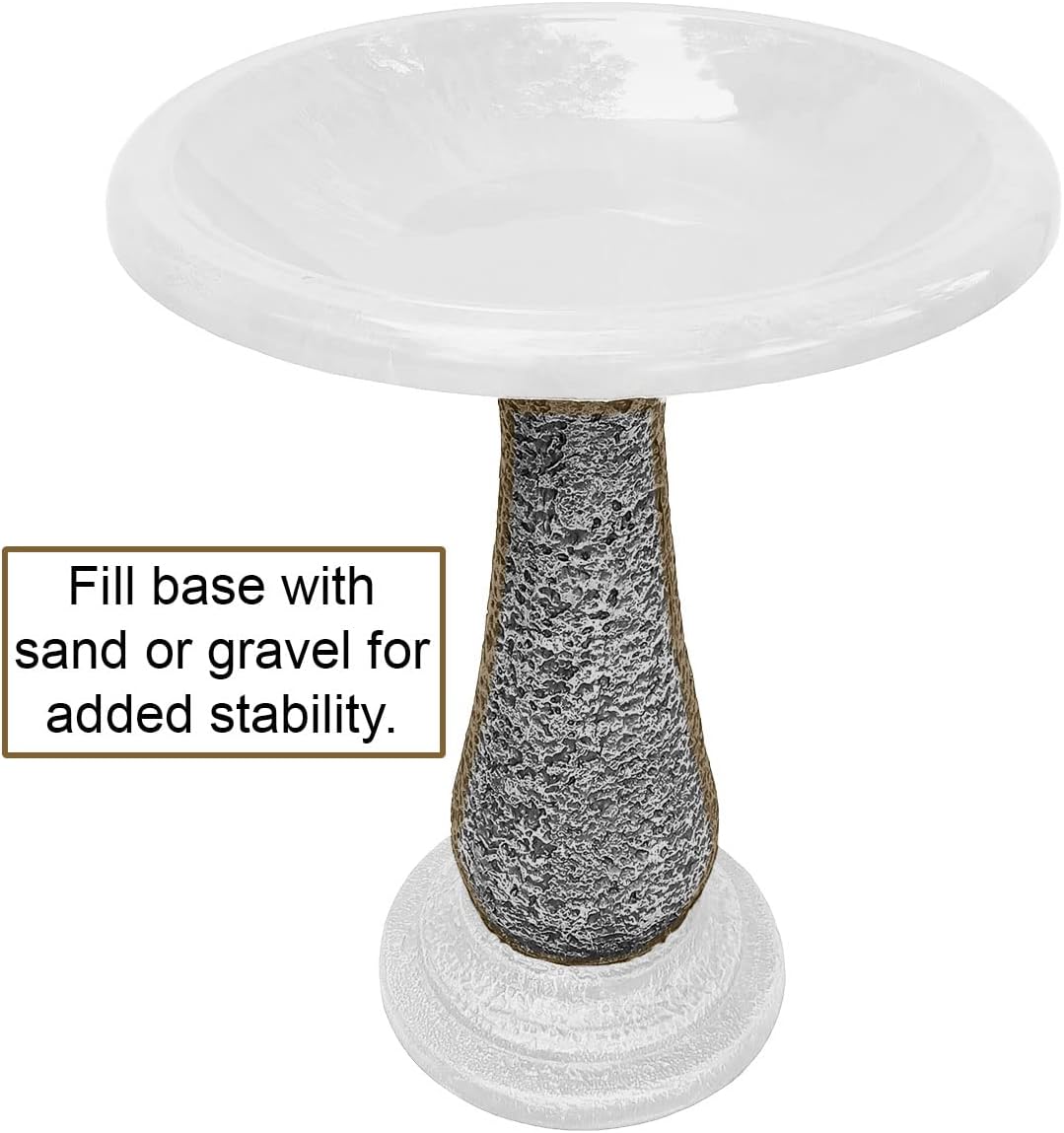 Birdbath for Outdoors - 24" Azure Blue Fiber Clay Bird Bath Bowl and Stand, Easy Assembly UV-Resistant Bird Baths for Outside, Outdoor Decor Pedestal Birdbaths, Garden Decor for Outside