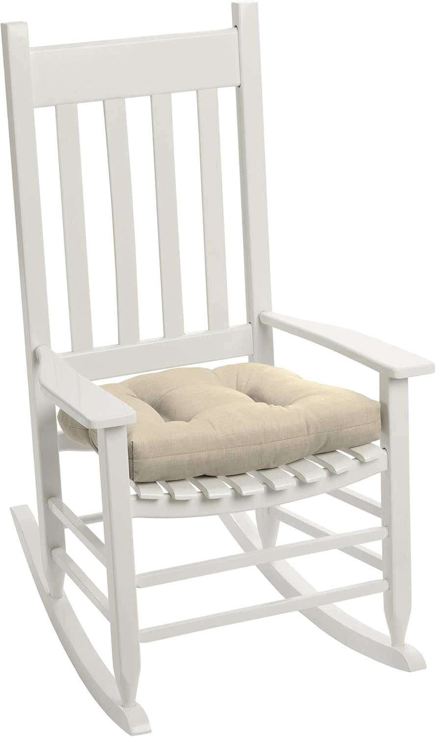Arden Indoor/Outdoor Rocking Chair Or Wicker Chair Cushion, 2-Pack, 20 x 18, Water Repellent, Rain Proof, Fade Resistant Cushion for Rocking Or Rounded Back Chair Tan Leala