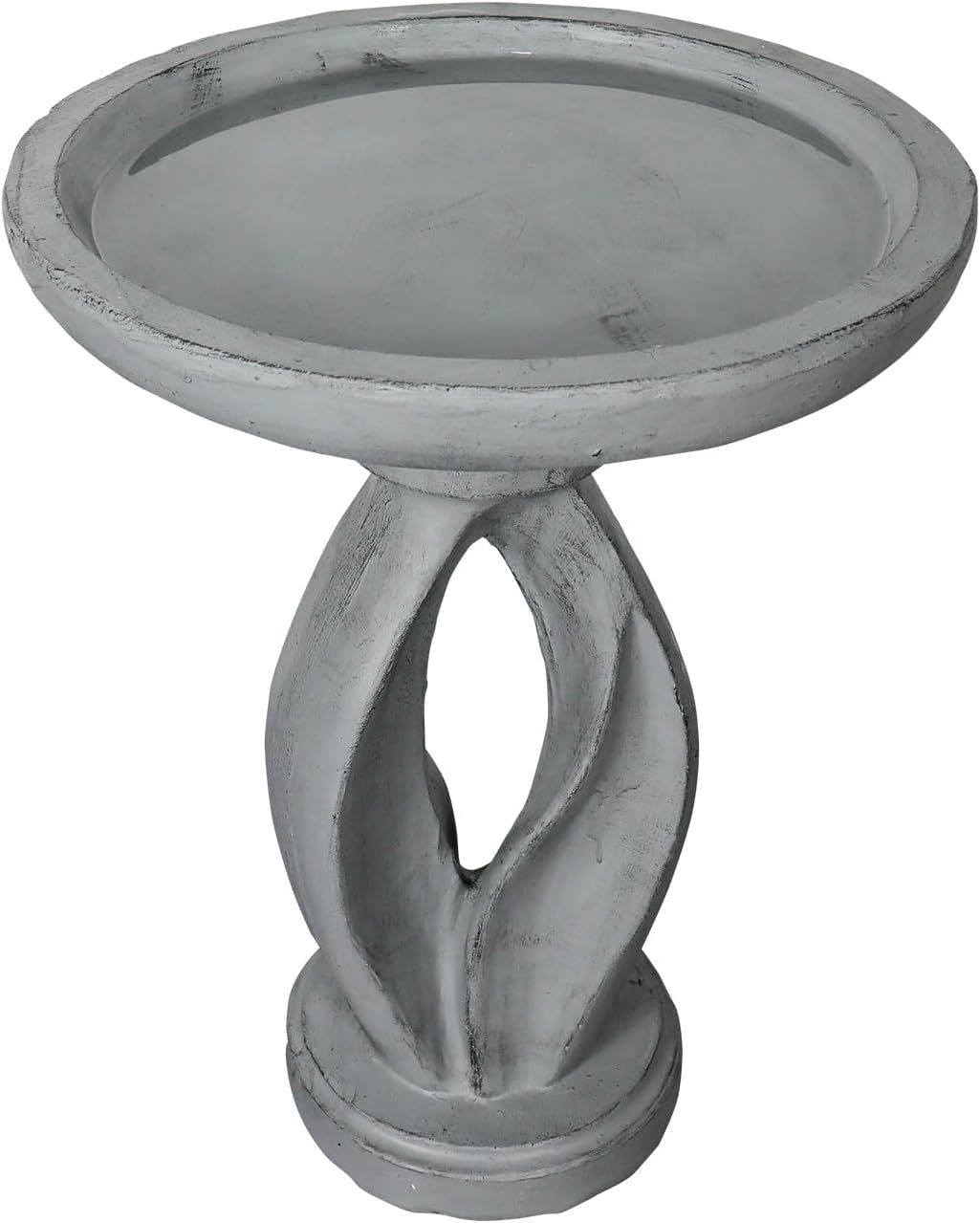 SunJet 21.8inch High Concrete Bird Bath, Freestanding Birdbaths & Birdfeeder - Stylish Outdoor Bird Baths Feeding Bowl for Outdoors Garden Patio Yard Lawn Decor