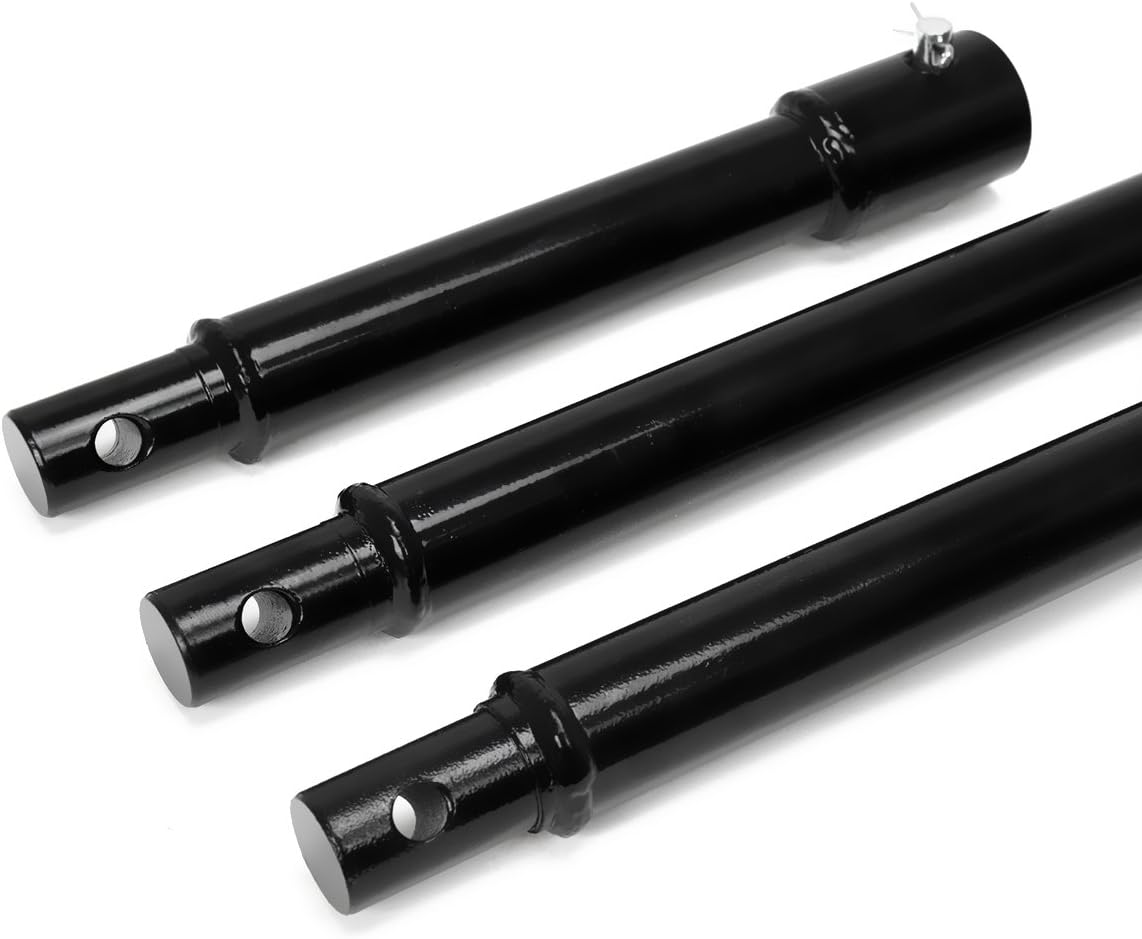 XtremepowerUS3 3 Pieces Auger Extension Drill Bits (8", 12", 20" Length) Extension Earth Ice Auger Extension Set Post Hole Digger Replacement Compatible to 3/4" Shaft