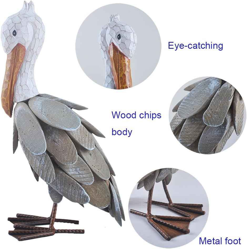 Outdoor Decor Pelican Bird Statues Figures Yard Art Garden Sculptures & Statues for Patio, Pond, Pool, Backyard Decorations…
