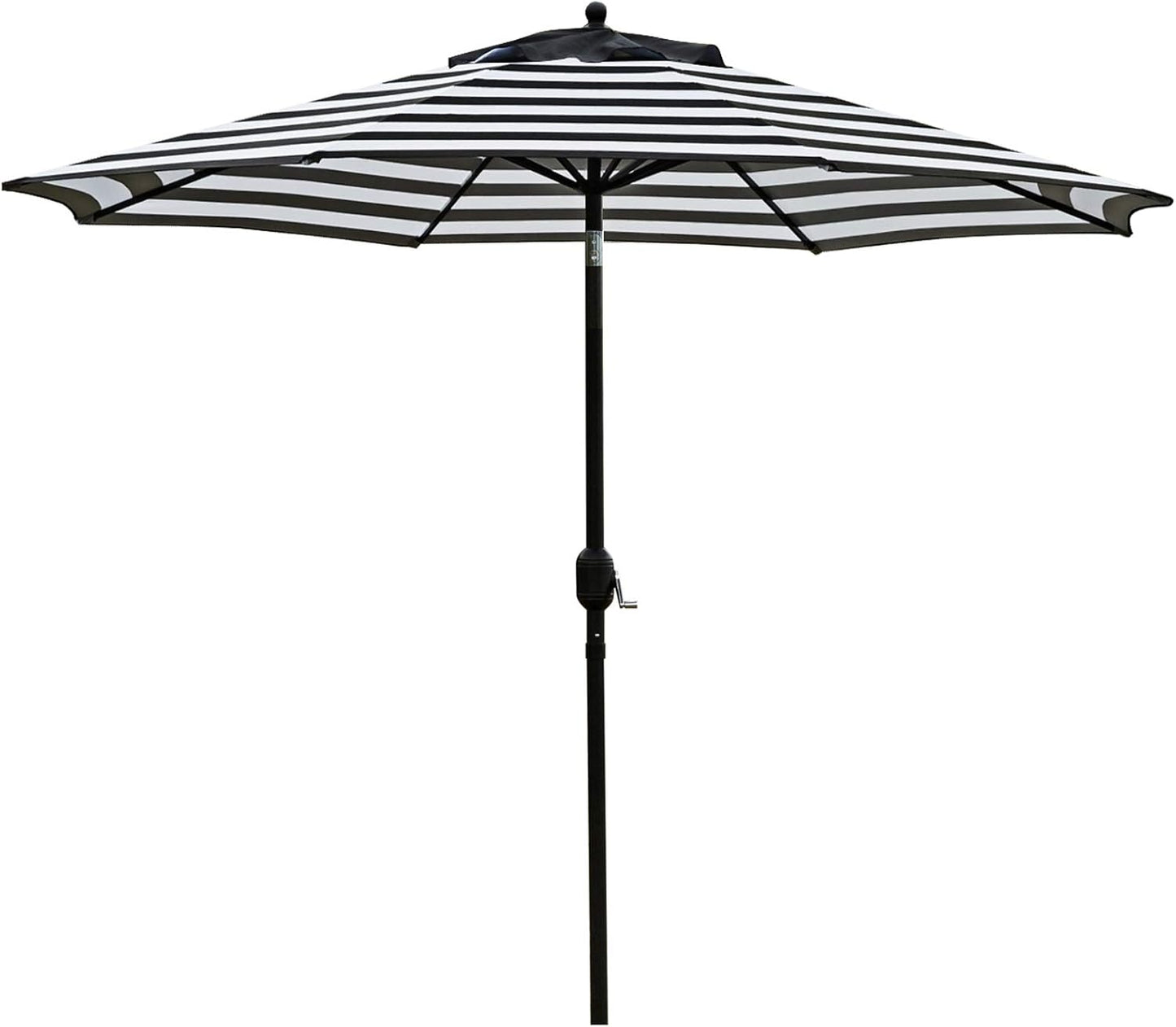 Sunnyglade 9' Patio Umbrella Outdoor Table Umbrella with 8 Sturdy Ribs (Black and White)