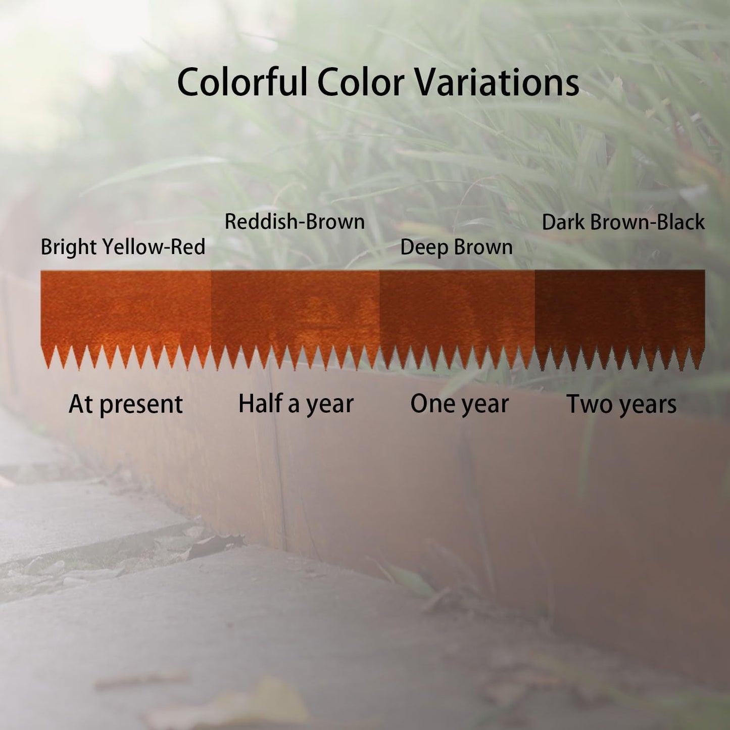 Corten Steel Landscape Edging, 40" L x 6" H, 15 GA Thickness, 9 Pack + 10 Stakes, Enhance Garden, Yard, Park, Lawn, Plants & Vegetables w/Long-Lasting Rust-Finish Cor-Ten Edging
