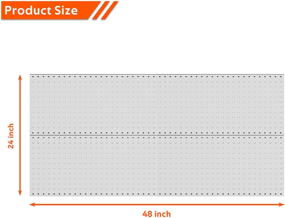 Ultrawall 4 Pcs Metal Pegboard Wall Panels, Peg Boards for Garage Tool Storage