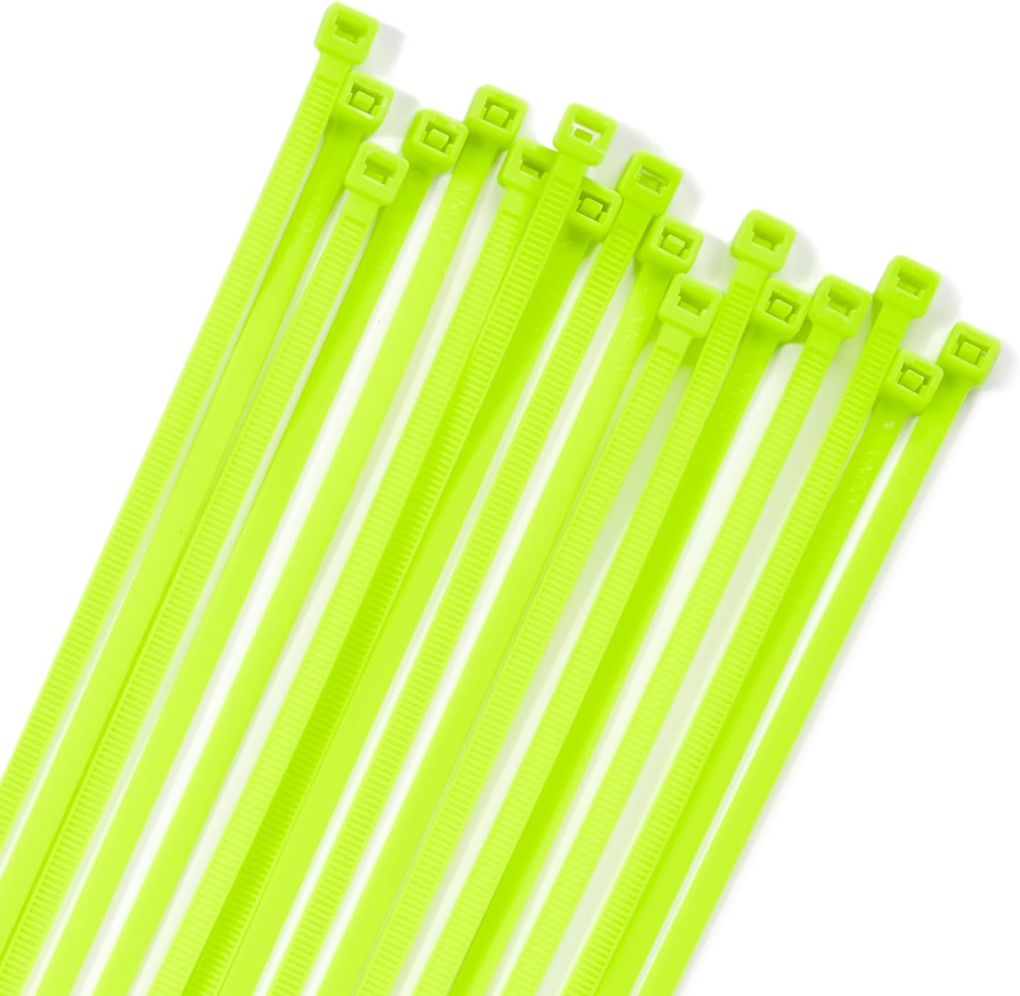 XINGO 100PCS Cable Zip Ties Heavy Duty, Premium Nylon Plastic Wire Ties with 50 Pounds Tensile Strength, Self-Locking Black Nylon Zip Ties for Indoor and Outdoor (8 inch, Apple Green)