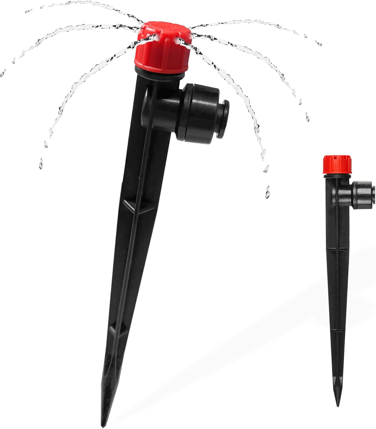 30PCS Push-to-Fit Drip Irrigation Emitters for 1/4 inch Irrigation Tubing, Adjustable 360 Degree Drip Emitter Sprayer with Stake, Irrigation Dripper Sprinklers for Drip Irrigation System