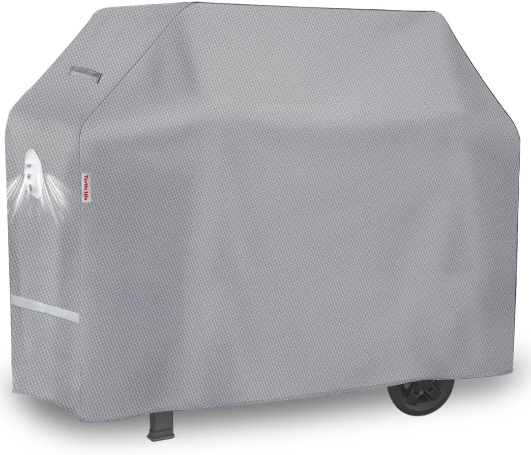 BBQ Grill Cover, 58 Inch Heavy Duty Waterproof 3-4 Burner Barbecue Gas Grill Covers for Weber Spirit Char-Broil Performance and Signature, Gray