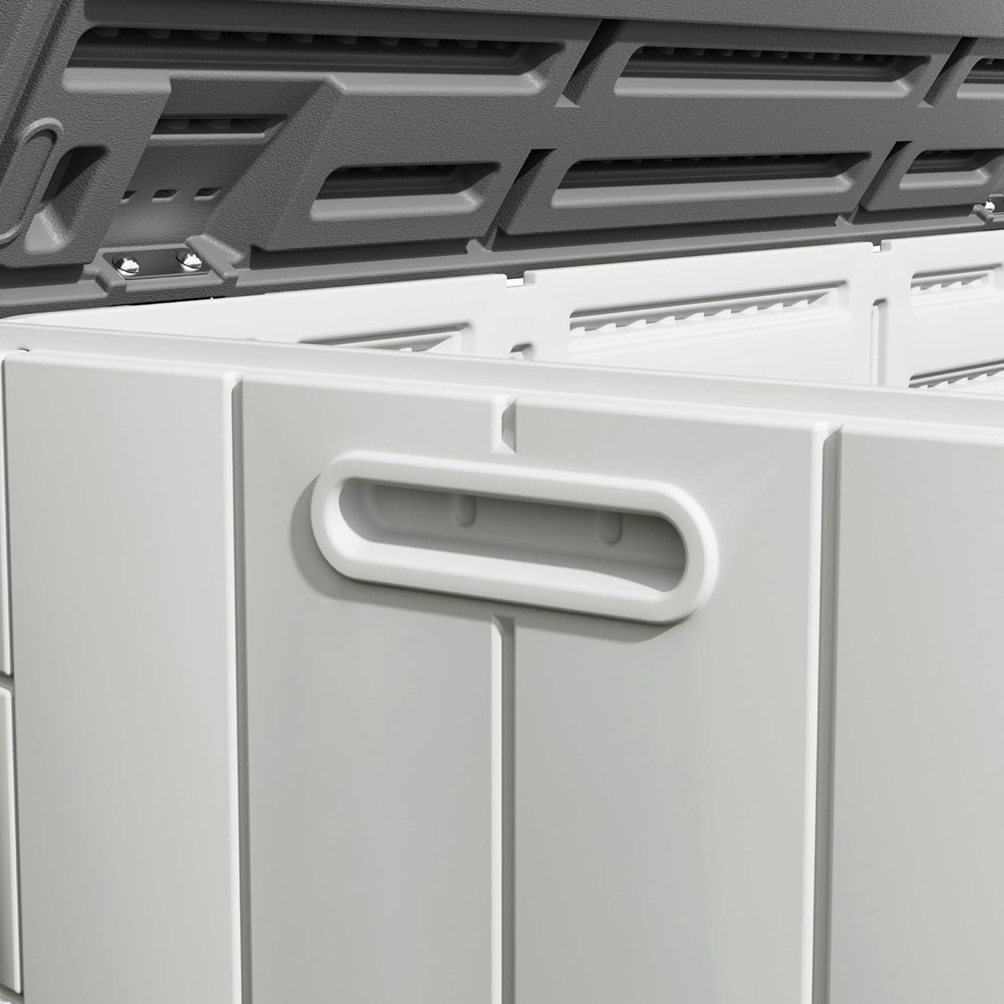 100GAL White Resin Deck Box with Wheels – Lockable, Waterproof, SGS-Tested UV Resistance, Spacious Outdoor Storage for Patio Cushions & Pool Gear, Easy Assembly