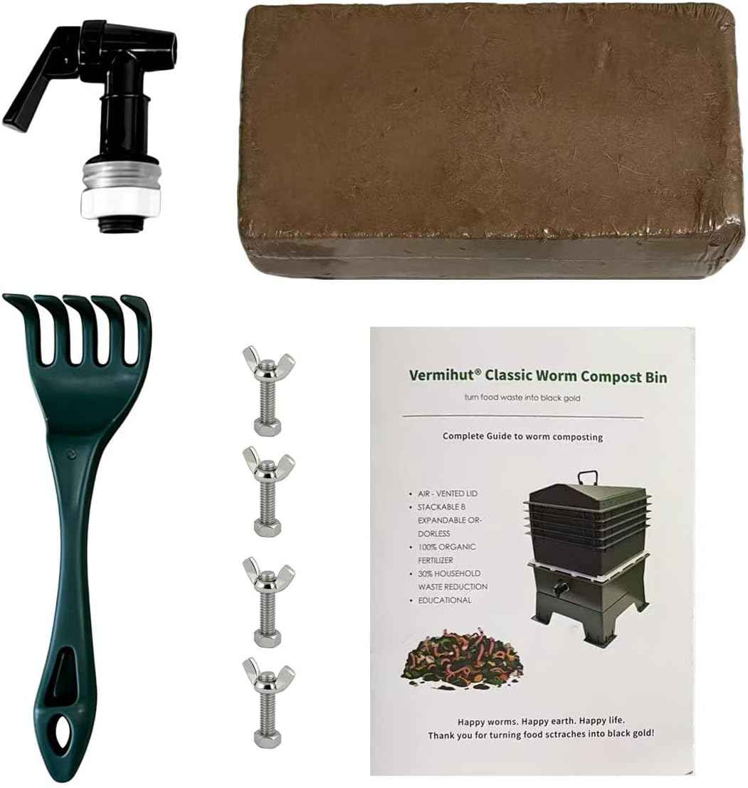 Original Vermihut ® 5 – Tray Worm Composter, Sustainable Design for Both Indoor & Outdoor, Worm Compost Bin for Vermicomposting Starter, Recycling Food Wastes (Terracotta)
