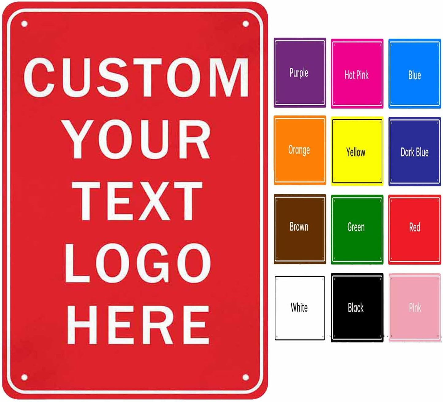 Custom Sign, Personalized Metal Signs, Customize for Office, Business, Workplace, Office, Home, Delivery Signs, Metal Sign With Your Own Image, Text,Photo, Pets, Kids Art Made in USA (Design 5)