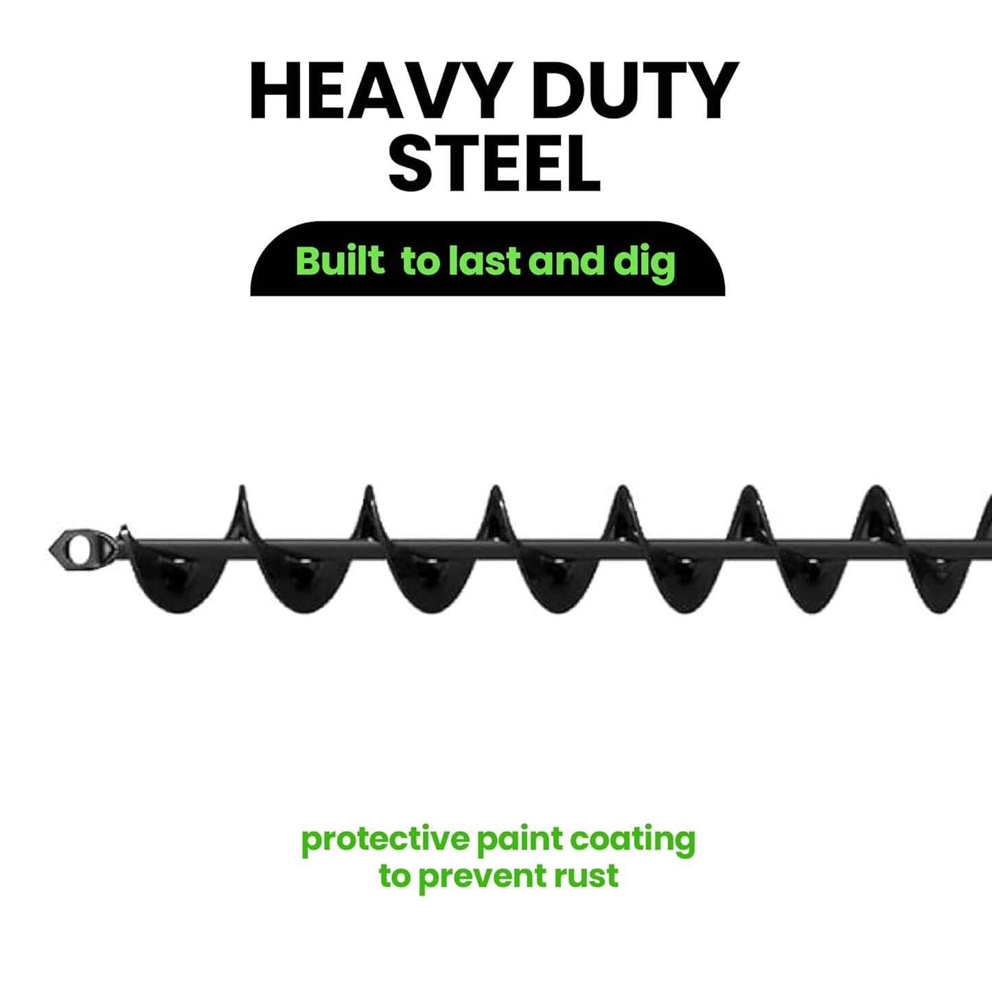 K-Brands Auger Drill Bit for Planting – 2 x 32 Inch -No Squat Garden Spiral Hole and Bulb Planter Tool for Umbrella Holes - Compatible with 3/8 Inch Hex Drive