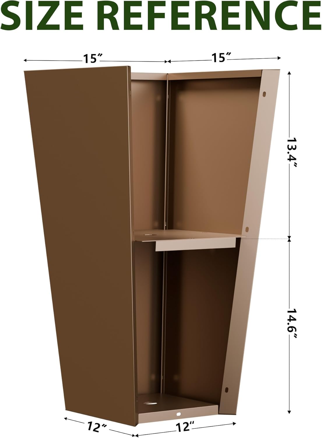 Casaphoriar 28 Inch Tall Metal Planter Box Set of 2, Weather-Resistant Indoor/Outdoor Flower Pots with Removable Inner Shelf, Perfect for Patio, Garden, and Balcony Decor, Brown