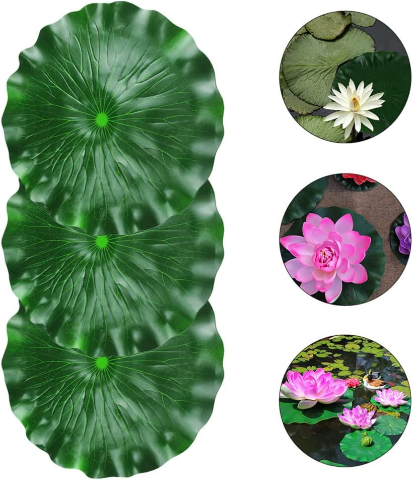 GANAZONO Simulated Lotus Leaf Lily Pads for Ponds Floating Water Lily Pads biryani Masala Plastic Pond Aquarium Lifelike Leaves Lotus Leaves Fake Blue eva Artificial Leaf Branch
