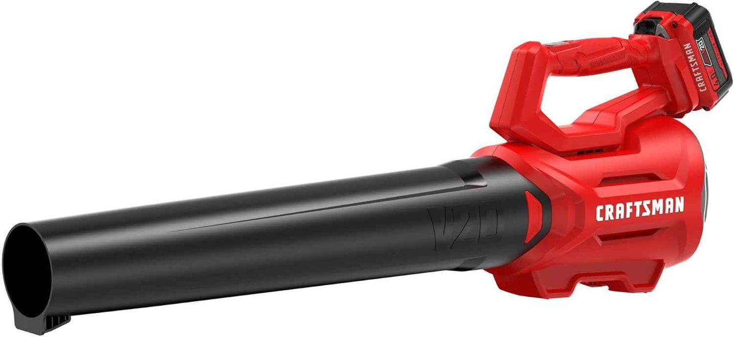 CRAFTSMAN V20 Cordless Axial Leaf Blower Kit with 4.0 Ah Battery and Charger (CMCBL700M1) (Renewed)