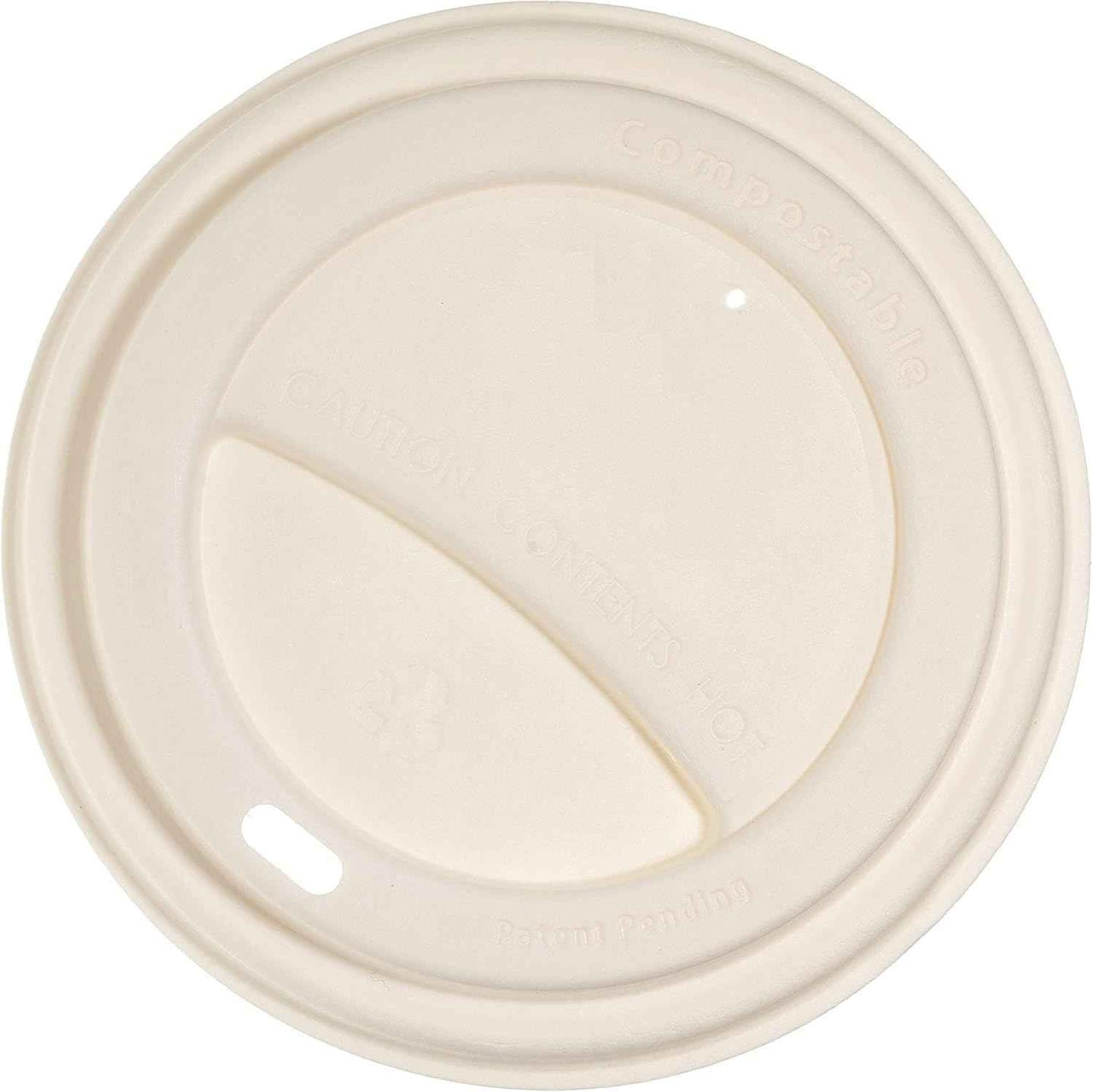 [50 PACK] Disposable Fiber Dome Lids for Coffee & Tea Cups - 100% Compostable & Biodegradable - Fits 10,12,16,20 oz Paper Cups - Extra Sturdy - Eco Friendly Sugarcane Bagasse