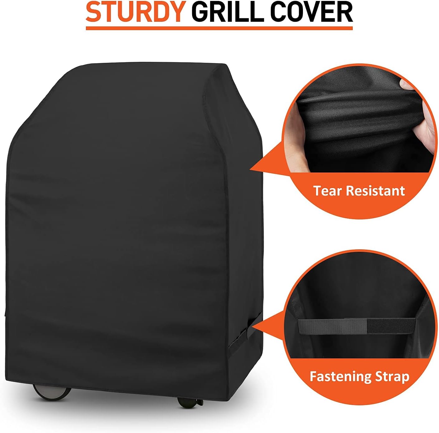 Small Grill Cover for Outdoor Grill 32 Inch, Heavy Duty Waterproof 2 Burner Gas BBQ Cover Compatible with Weber Spirit Charbroil Nexgrill with Collapsed Side Tables