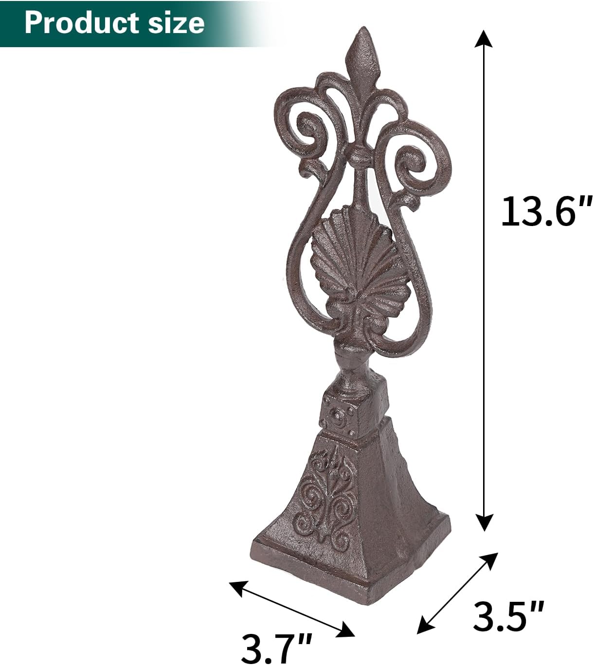 Sungmor Vintage Cast Iron Decorative Shell & Scroll Design Statues,Heavy Duty Rustic Desk Sculpture,Home Decor for Mantel,Farmhouse Decor