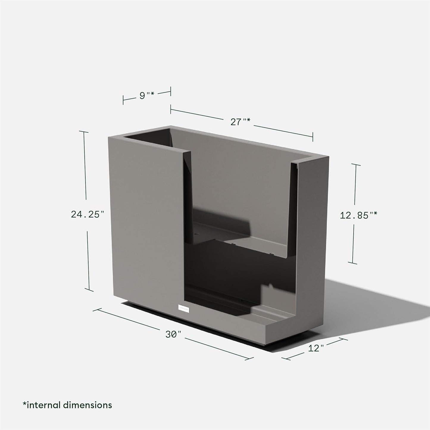 Veradek Block Series Span Plastic Planter - Tall Rectangular Planter for Indoor or Outdoor Patio/Porch | Durable All-Weather with Removable Insert Bucket | Modern Design for Plants, Flowers, Garden