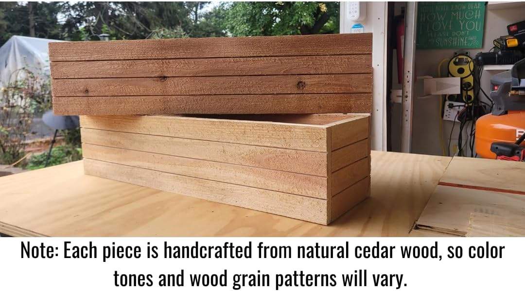 Handmade Rustic Cedar Herb Window Planter Box – Wooden Window & Railing Planter for Indoor or Outdoor Use, Made in USA (18)