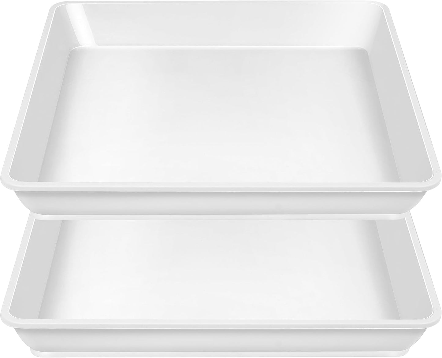 Square Plant Saucer 14 Inch 2 Pack, Durable Plastic Plant Trays Plant Pot Saucers, Square Planters for Indoors and Outdoors Plants, Garden Large Plant Saucers for Pots Black.
