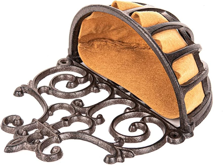 Sungmor 4 Pack Cast Iron Wall Planter Basket - Indoor Outdoor Wall Mounted Flower Pot Holder - Metal Hanging Planter Basket - Wall Decor Succulent Air Plants Container